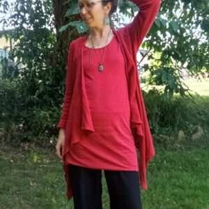 Gilet asymétrique Alta effet dentelle